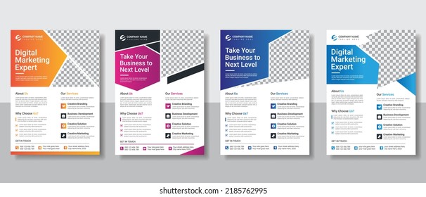 Corporate creative business promotion flyer design template, abstract business professional flyer or vector template design