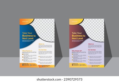 Corporate creative colorful business flyer template design set, abstract business flyer,
 vector template design or business poster template design