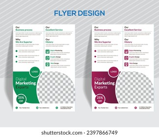 Corporate creative colorful business flyer template design set, modern business flyer template, IT company, vector template design or business poster template design.
