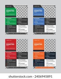 Corporate creative colorful business flyer template design set, abstract business flyer, vector template design or business poster template design.