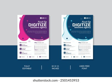 Corporate creative colorful business flyer template design with abstract business flyer, vector template design, or business poster template design.