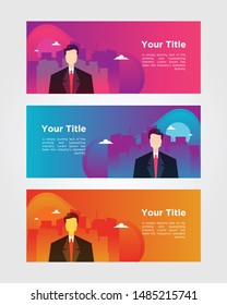 Corporate creative design web banner vector illustration