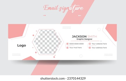 Corporate creative email signature card  and personal mail footer template design in minimal style.