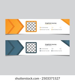 Corporate creative Email signature modern template design. Mailers personal business minimalist web social media banner