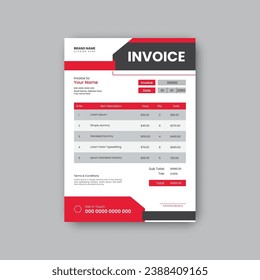 Plantilla de diseño de facturas creativas corporativas.