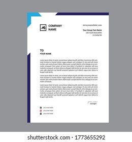 Corporate and creative letter head pad template .eps