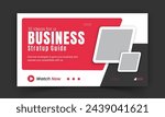 Corporate creative live streaming video thumbnail for digital marketing agency, premium, editable, online, business thumbnail video cover photo social media post design with red color shape