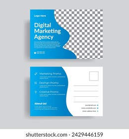 Corporate, Creative and modern Business Post Card Template Design.