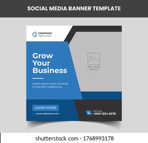 Corporate Creative Modern Business square web Social Media banner Template. Elegant sale and discount promo ads. For digital marketing.