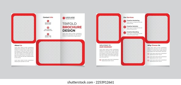 Corporate creative modern business trifold brochure template design