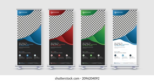 Corporate creative modern x standee roll up or pull up marketing display advertisement banner design