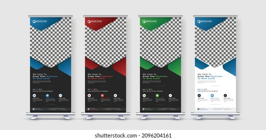 Corporate creative modern x standee roll up or pull up marketing display advertisement banner design