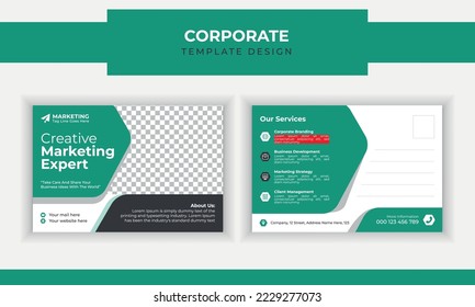 A corporate and creative postcard template design