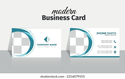 Corporate Creative Professional modern  clean pattern Trendy style and black white and green 3d Double side gradient identity design luxury minimal  multipurpose official print ready business card
 