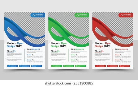 Design de modelo de folheto de negócios simples criativo corporativo ou empresa de vetor Projeto de modelo de folheto
