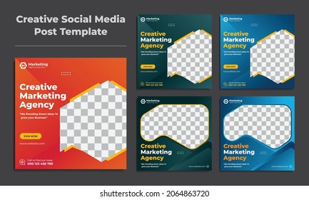 Corporate Creative social media post banner template, Corporate social media web banner design template