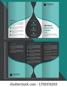 Corporate And Creative Tri-Fold Brochure Design Template For Business. Print Ready Brochure Template In A4 Size.Tri-Fold Brochure Design.