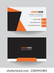 corporate creative unique business card design with black and orange color.