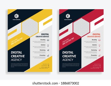 Diseño corporativo de plantilla de negocio vectorial creativo para Brochure Cover, Annual Report, Magazine, Poster, presentación corporativa, portafolio, volante, infografía, diseño moderno con colorido tamaño A4 para 