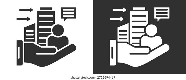 Icono de la cultura corporativa Colección de Vector aislada en blanco y negro