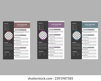 Corporate cv or resume design, vectorbusiness template.