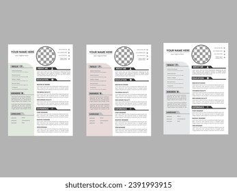 Corporate cv or resume design, vectorbusiness template.