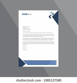 Corporate dark and light blue Letterhead