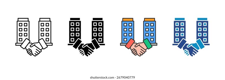 Corporate Deal Icon Set Multiple Style Collection