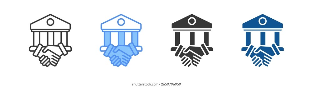 Coleção de conjuntos de Ícones de Multiestilo de Negociação Corporativa