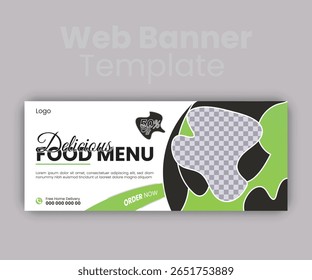 Corporate Delicious food menu web banner design