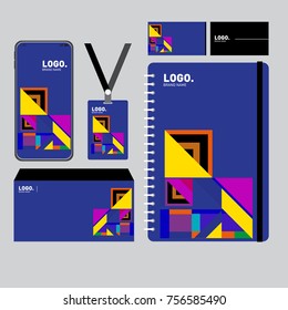 Corporate dentity template set. Business stationery mock-up with blank logo. Internet Marketing and Branding Design Template.