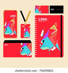 Corporate dentity template set. Business stationery mock-up with blank logo. Internet Marketing and Branding Design Template.