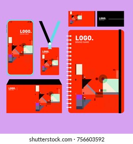 Corporate dentity template set. Business stationery mock-up with blank logo. Internet Marketing and Branding Design Template.