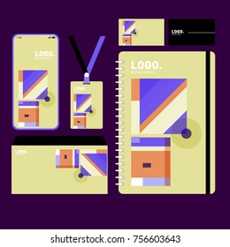 Corporate dentity template set. Business stationery mock-up with blank logo. Internet Marketing and Branding Design Template.