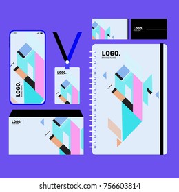 Corporate dentity template set. Business stationery mock-up with blank logo. Internet Marketing and Branding Design Template.