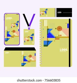 Corporate dentity template set. Business stationery mock-up with blank logo. Internet Marketing and Branding Design Template.