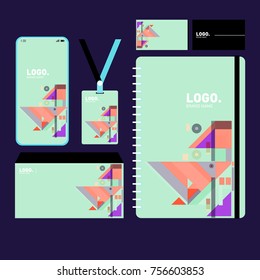 Corporate dentity template set. Business stationery mock-up with blank logo. Internet Marketing and Branding Design Template.