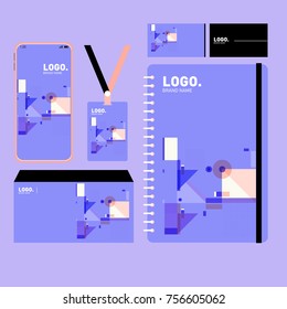 Corporate dentity template set. Business stationery mock-up with blank logo. Internet Marketing and Branding Design Template.