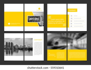 Corporate Design Annual Report Or Catalog, Magazine, Flyer, Booklet, Brochure. Set Include Cover Design And Inner Page Layout Template Size A4 Vector EPS-10 And Sample Image With Gradient Mesh.