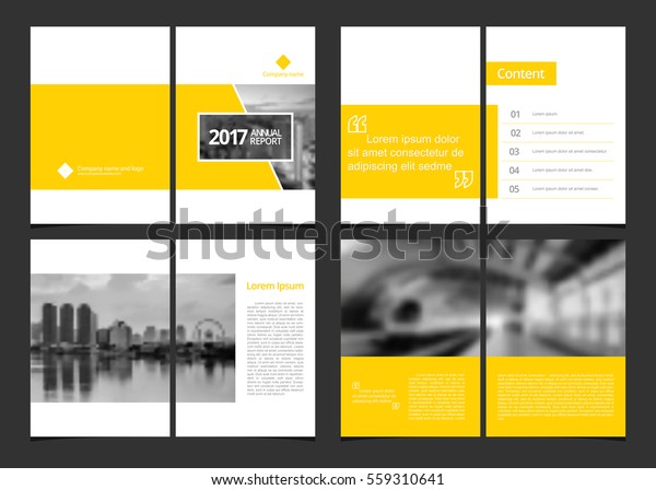 企業デザインの年次報告書またはカタログ 雑誌 チラシ 冊子 パンフレット カバーデザインと内部ページレイアウトテンプレートサイズa4ベクター画像eps 10 およびグラデーションメッシュとサンプル画像を含むセット のベクター画像素材 ロイヤリティフリー