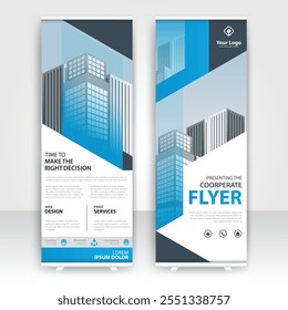 Corporate design display showcasing professional services for business decision makers in a modern setting
