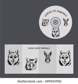 Corporate design - gray, light gray. On a dark gray background.