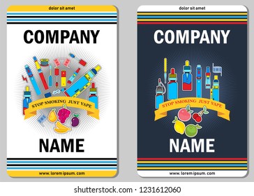 corporate design, Set  templates vector  . symbol design concept. e-cigarette. advertising and sales. Poster or packaging 