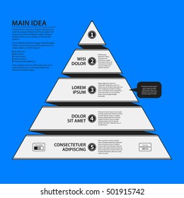 Corporate design template on blue background. Black and white colors. Useful for advertising, presentations and web design.