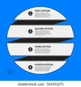 Corporate design template on blue background. Black and white colors. Useful for advertising, presentations and web design.
