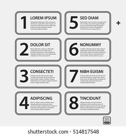 Corporate design template on white background. Useful for advertising, presentations and web design.