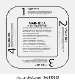 Corporate design template on white background. Useful for advertising, presentations and web design.