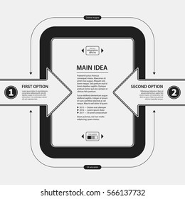 Corporate design template on white background. Useful for advertising, presentations and web design.