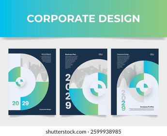 Corporate design templates showcasing annual report, business plan and company profiles for the next year