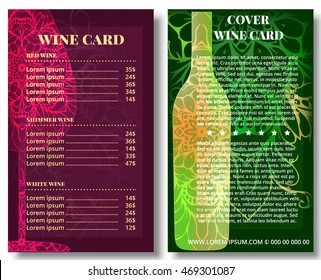 Corporate design, wine card template. Decorated pattern mandala